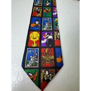 Vintage Looney Tunes Stamp Collection Necktie 1997‎ Character Tie